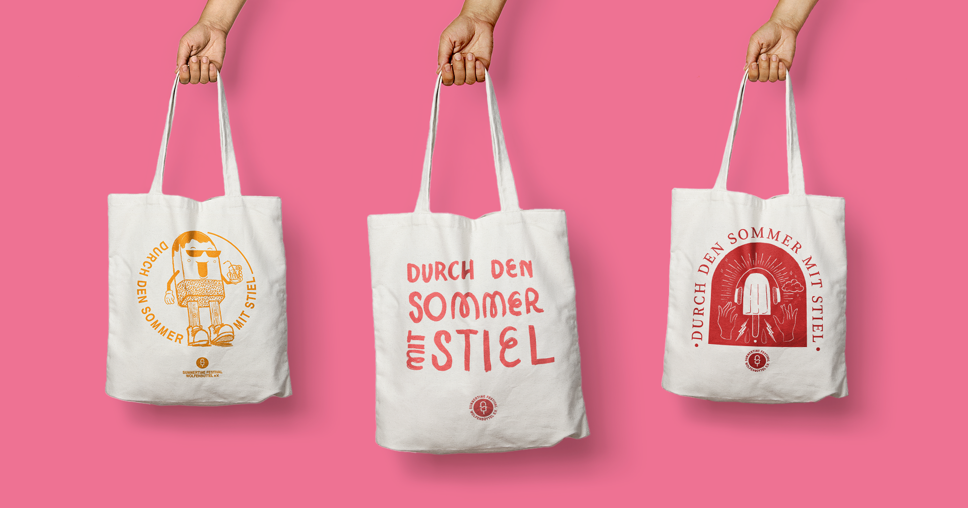 summertime festival merchandise design tote